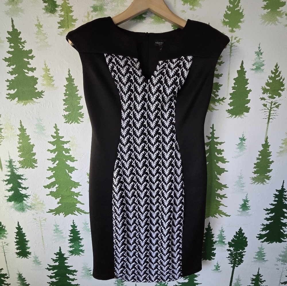 Elegant Black and White Patterned Dress